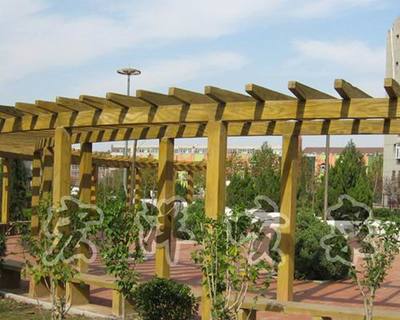 仿木花架之美——保定宏洋喷泉公司仿古建筑产品图片鉴赏