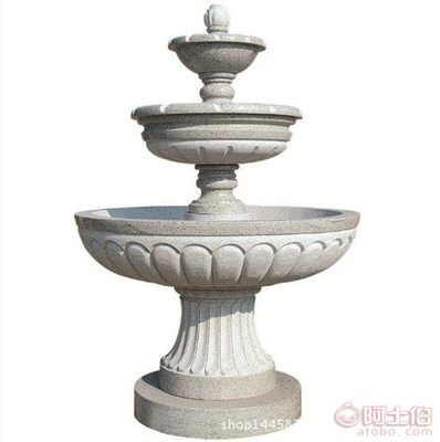 王氏雕刻曲阳厂家直销 花岗岩跌水喷泉与汉白玉石雕的艺术与实用结合